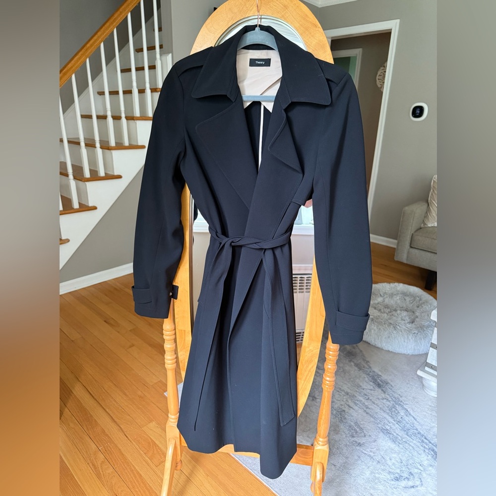 Theory Oaklane Maxyne Crepe Trench Coat